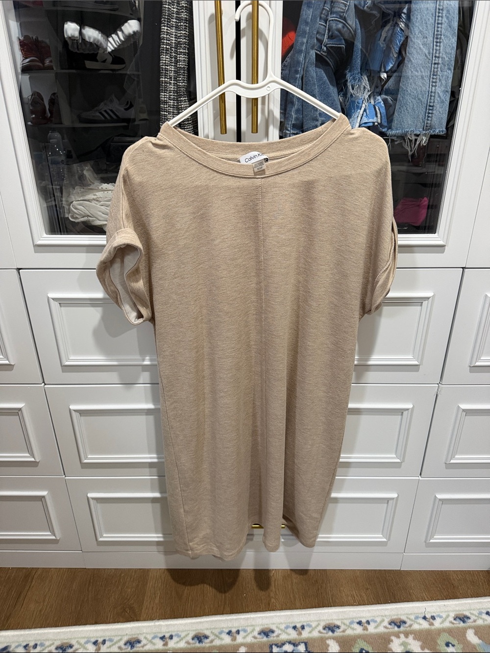 Calvin Klein Beige Midi T-Shirt Dress